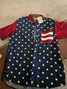 Red Head Hemd Herren Medium rot weiß blau USA amerikanische Flagge Sterne. 4th Of July - Bild 1 von 1