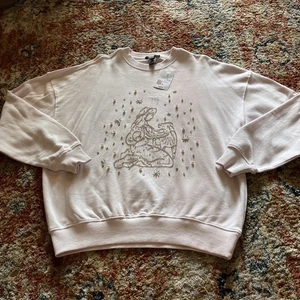 NUEVO Suéter Pullover Forever 21 Para Mujer Virgo Con Cuentas Talla Med | Rosa Claro - Imagen 1 de 13