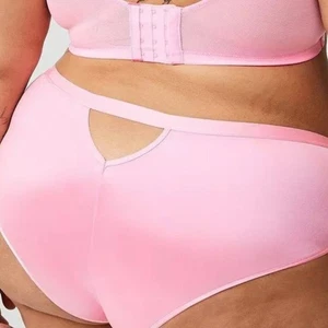 Torrid Höschen 4X Cheeky Pink Glanz Mikrofaser Schlüsselloch Rücken Mid Rise Panty Neu - Bild 1 von 2