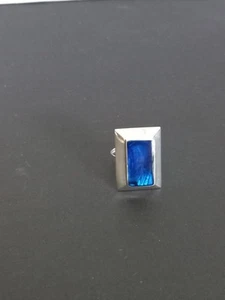 925 STERLING SILVER RING SIZE 8 AJUST UP&DOWN TOP 3X2cm BLUE STONE 2X1cm VGC - Picture 1 of 7