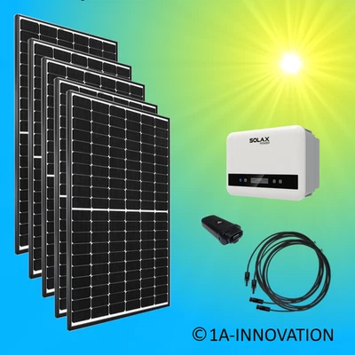 1A-INNOVATION 2000Watt Solaranlage Komplettpaket 2 KW Solar Anlage Balkonkraftwerk