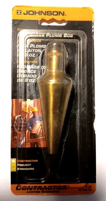 Johnson Contractor 8 oz Brass Plumb Bob 40-0678 In Package - Image 1 of 4