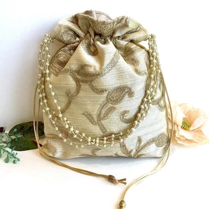 Potli Bag Crossbody Clutch Pouch Indian Bridal Party Embroidery Bag - Picture 1 of 5