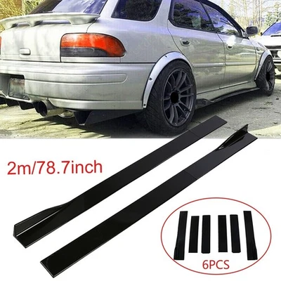 78.7" Side Skirts Extension Rocker Panel Splitters Gloss Black For Subaru Legacy - Image 1 of 4
