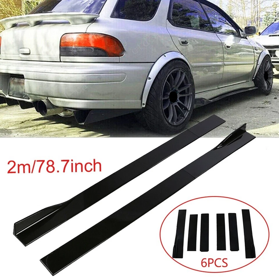 78.7" Side Skirts Extension Rocker Panel Splitters Gloss Black For Subaru Legacy - Imagem 1 de 4
