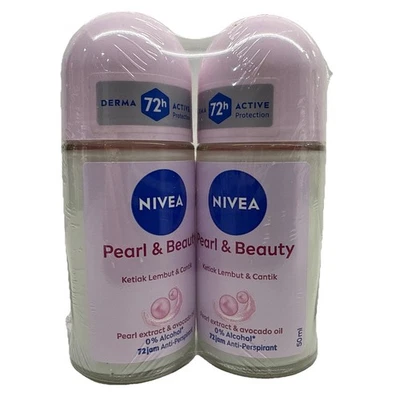 Desodorante enrollable Nivea Pearl & Beauty 50 ml cada uno (paquete de 2) SELLADO Foto 1 de 4