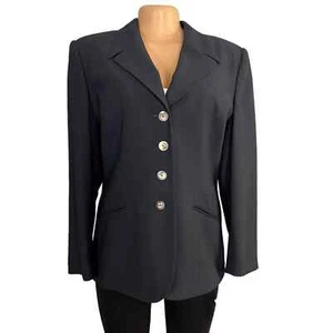 NWT Preston & York Womens Navy Blue Button Down Vintage Blazer Size 12P - Picture 1 of 9