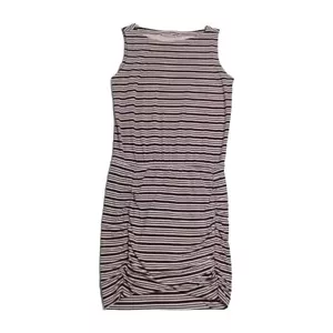 Athleta Kleid Damen XS Petite schwarz/weiß gestreift Tulpe knielang gerafft - Bild 1 von 9