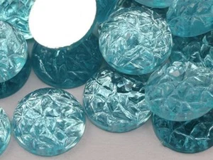 Cabujones barrocos de acrílico posterior plana de 18 mm azul Aqua Lite .QR120 25 PIEZAS - Imagen 1 de 2