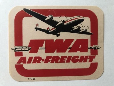 Frete Aéreo Vintage TWA com Bagagem/Etiqueta de Bagagem de Avião Constellation  - Imagem 1 de 2