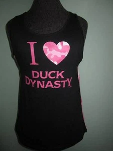 Ladies Pink Black Love Duck Dynasty 2 Piece Pajamas Cami Short Set M Camoflage - Picture 1 of 1