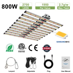 Barra desmontable de espectro completo de luz LED de crecimiento de 800 W para todas las etapas planta flor vegetal - Imagen 1 de 12
