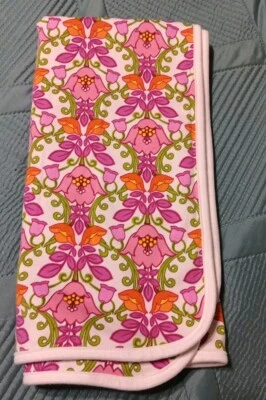 Vera Bradley Floral Receiving Baby Blanket Pink Orange Green White Lilli Bell  - Изображение 1 из 4