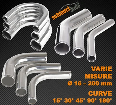 TUBO Curva ALLUMINIO SELEZIONE Gomito Manicotto flessibile lucido ARCO ALU Tubi - Image 1 of 4