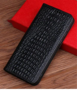 Book Style Flip Genuine Leather Wallet Case Cover For Samsung Galaxy - Foto 1 di 29