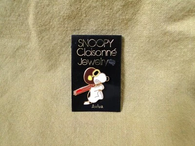 Vintage Snoopy Cloisonne Jewelry Aviva: World War I Flying Ace Snoopy Pin - Image 1 of 3