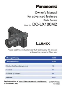 PANASONIC LUMIX DMC-LX100 MK2 MANUAL DE INSTRUCCIONES IMPRESAS GUÍA DE USUARIO 308 PÁGINAS A5 - Imagen 1 de 1