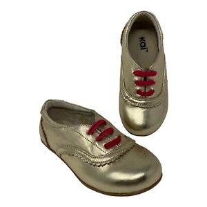 Kai by See Kai Run girl leather shoes GOLD pink lace  SIZE 10 new