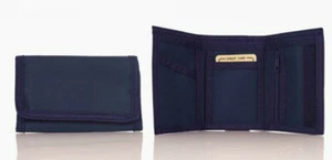 Portafoglio uomo ragazzo strappo tela blu navy tinta unita 8008 - Foto 1 di 1