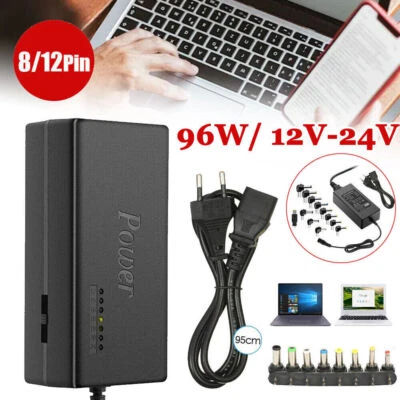 96W Universal Laptop Notebook Netzteil Regelbar 12V/24V AC DC Adapter - Bild 1 von 4