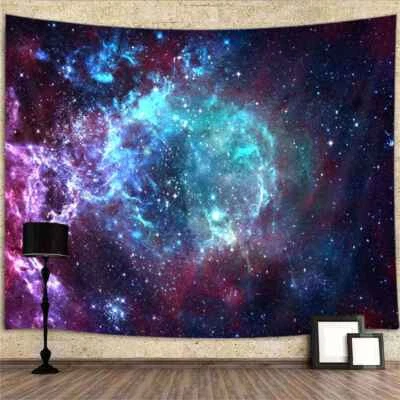 Tapiz Extra Grande Espacio Estrella Colgante de Pared Galaxia Azul Fondo Fotografía Foto 1 de 4