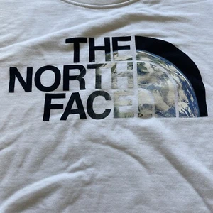 The North Face Sweatshirt Womens Sz XL White Half Dome Fleece Earth Space Warm - Picture 1 of 17