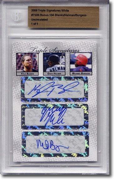 Kyle Blanks * Greg Halman * Michael Burgess Autograph Rookie Auto BGS 1/1 - Image 1 of 1