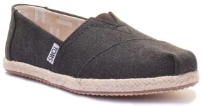 Scarpe basse da donna Toms classiche in corda di tela lavata nere UK 3 - 8 - Foto 1 di 6