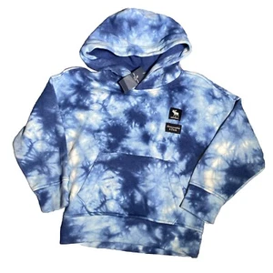 Abercrombie Zip up Hoodie Boys 5/6 5T Tie Dye Blue NWT - Picture 1 of 7