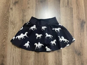 Sonoma Skirt Girls Size 4, Black White, Horsesses, Built in Short - Picture 1 of 9