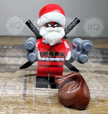 **NEW** 100% LEGO Santa Deadpool Minifigure - 6866 X-Men Chopper ALTERNATIVE - Image 1 of 4