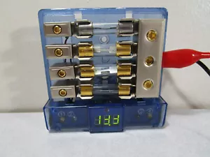 DIGITAL DISPLAY AGU FUSE HOLDER 4 8 GA VOLT VOLTAGE METER 4 POSITION LOOK READ - Picture 1 of 8