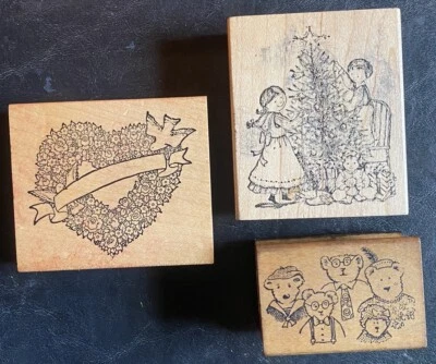 Lang DE COLECCIÓN Lote Mixto de 3 GOMA SOBRE BLOQUES DE IMPRESIÓN DE MADERA DELAFIELD ENVÍO GRATUITO Foto 1 de 4