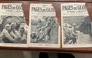 Lot of 3 Authentic French newspapers printed during World War I, 1915, 1917 - Picture 1 of 1