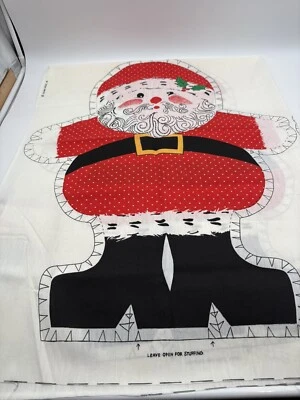 VTG Cut & Sew Panel SANTA CLAUS Pillow Stuffed Christmas Toy, Spring Mills 26” - Image 1 of 4