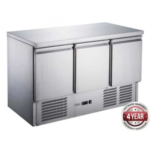 Temperate Thermaster Stainless Steel 3 Door Compact Under bench Counter Fridge - Picture 1 of 1
