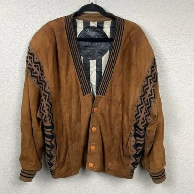 Chaqueta De Colección Torras Gamuza Cuero Abuelo Marrón Western Bomber Talla 46 Foto 1 de 4