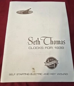 Libro/catálogo de patrimonio relojero Seth Thomas relojes para 1939 (reimpresión) - Imagen 1 de 6