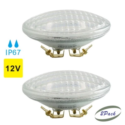 2pcs Waterproof LED PAR36 Landscape Light bulb 12V 9W White For Vehicle ATV Boat - Image 1 of 4