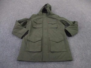 Levis Jacket Mens LT Green Fuzzy Fleece Lined Cargo Outdoors Barn Heavy Safari - Picture 1 of 12