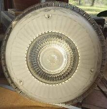 Clear & Frosted Glass Vintage Molded 3 Chain Light Fixture Shade 14 1/4"