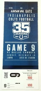 2018 Indianapolis Colts Dallas Cowboys NFL Football Full Void Ticket Stub - Picture 1 of 3