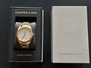 Kapten & Son Crush Gold Steel – Elegante Damenarmbanduhr (Gold/Weiß) – Neuwertig - Bild 1 von 10