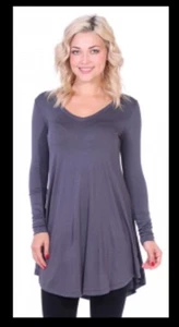 NUEVA TÚNICA MUJER CUELLO EN V TOP PIZARRA/GRANDE - Imagen 1 de 1