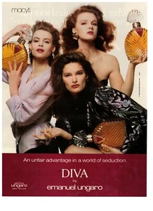 Anuncio impreso Diva Emanuel Ungaro Unfair Advantage vintage 1988 - Imagen 1 de 1