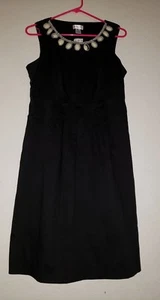 NEW MOTHERHOOD MATERNITY SZ M DRESS BLACK SLEEVELESS TANK BEADED NECK 2495 - Picture 1 of 3