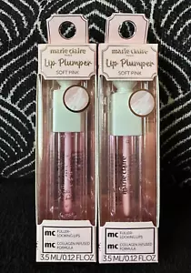 2er-Packung Marie Claire SOFT PINK KLAR VOLLE LIPPE PRALLER KOLLAGEN INFUNDIERTER LIPGLOSS SET - Bild 1 von 8