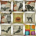 18'' Pillow Case Animal Cotton Linen Halloween Print Home Decor Cushion Cover