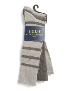 Polo Ralph Lauren ~ 3-Pk Wide Stripe Men's Crew Socks $23 NWT - Picture 1 of 1
