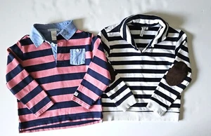 Janie and Jack 4 5 Vintage Aviator Striped Polo Bright Mix Sweatshirt Set NL1-19 - Picture 1 of 3